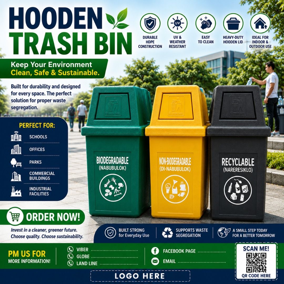HOODEN TRASH BIN (Category: Looking For) located in Pasig City. Submitted by cruzmia.825 (Listing ID 1467385199, Image 1). Description: ✅ Guaranteed lowest price ✅ Quality products ✅ Big discount for bulk orders ✅ 100% LEGIT TRUSTED SUPPLIER! ✅ With Complete Legal Documents ✅ BIR Registered We Supply All Kinds Of PPE Supplies, Raincoat, Hard Hat, Cooler Box, Plastic Trash Bin, Road Barriers, Kayak Boats, Crystal Kayak, Traffic Cone, T-Bollards & 