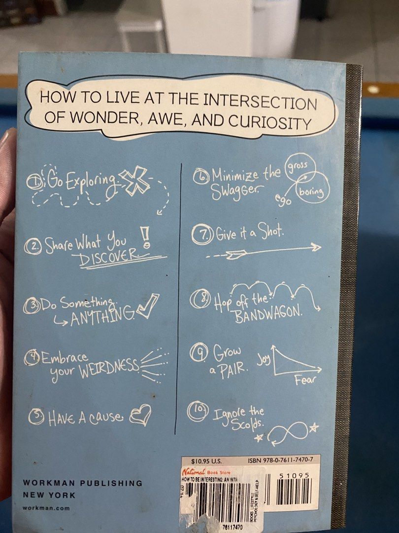 How to Be Interesting by Jessica Hagy (Category: Storybooks) located in Imus. Submitted by just.randoms (Listing ID 1467559527, Image 2). Description: - Title: How to Be Interesting (In 10 Simple Steps) - Author: Jessica Hagy - Publisher: Workman Publishing, New York - Format: Softcover book filled with engaging diagrams, lists, and advice - ISBN: 978-0-7611-7470-7 - Original Retail Price: $10.95 U.S. - Condition: Great read for anyone looking to