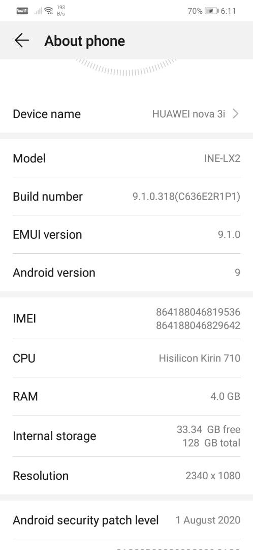 Huawei Nova 3i (Category: Huawei) located in Caloocan City. Submitted by evanz_ariz (Listing ID 1467503051, Image 1). Description: Huawei Nova 3i for sale 2800 .