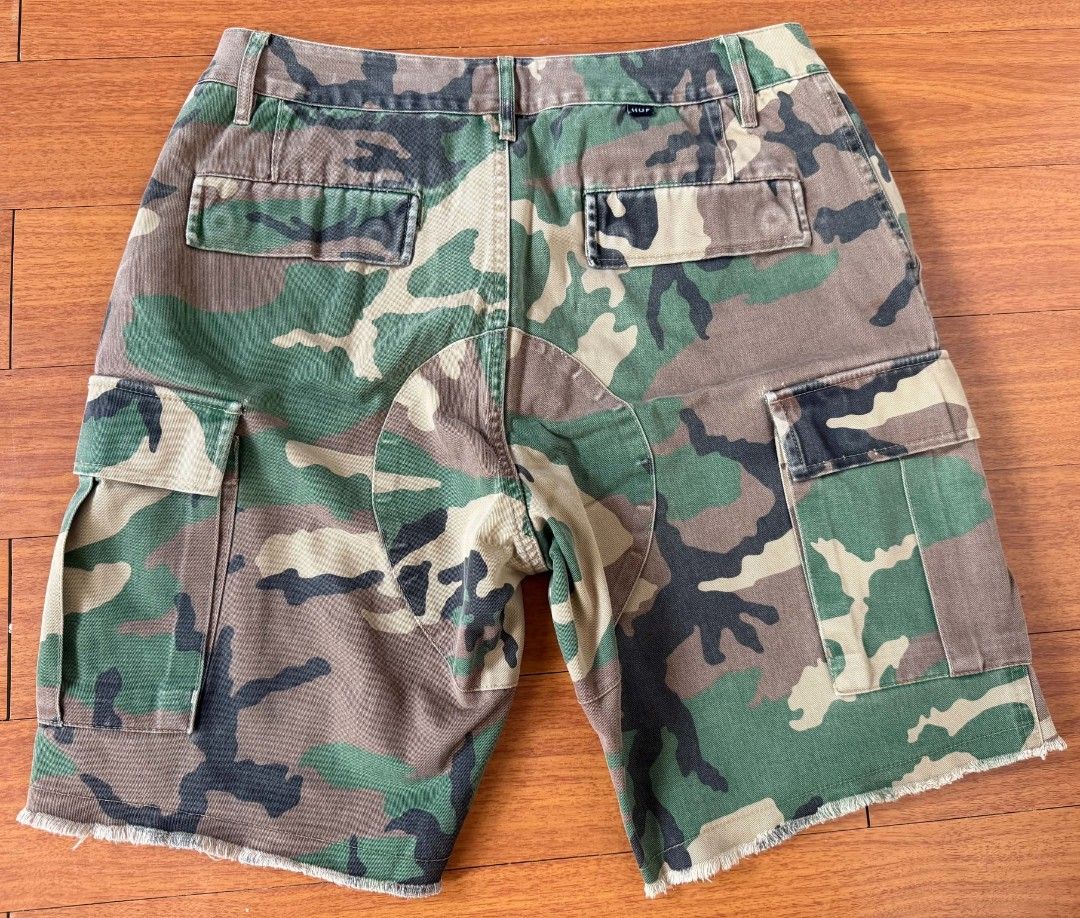HUF Camo Shorts (Category: Shorts) located in Paranaque City. Submitted by prettyboy26 (Listing ID 1467432406, Image 2). Description: HUF Camo Shorts Woodland camo colorway Size S/30 on tag but fits up to size 32 Please check photos for dimensions In good condition Strictly no return no exchange Lalamove shipping only.