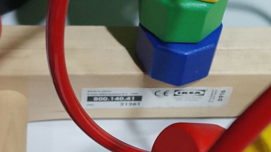 Brand New IKEA Mula Wooden Roller Coaster Bead Maze Montessori Baby Toddler Toy (Category: Educational & Learning Toys) located in Binan City. Submitted by 11eleven.shop (Listing ID 1467537913, Image 2). Description: - Brand: IKEA wooden roller coaster bead maze - Features: Colorful wooden beads, blocks, and shapes on metal wires Just assembled to see how it would look. It can be disassembled for easier shipping. .