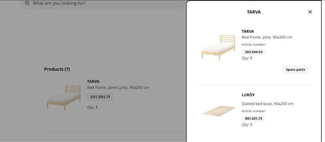 IKEA TARVA Single Bed Frame and IKEA VADSÖ Single Spring Mattress (Category: Bed Frames & Mattresses) located in Antipolo. Submitted by onionthings (Listing ID 1467415766, Image 3). Description: IKEA Single BEDFRAME AND Mattress Were moving out po kaya benta na po namin. -No issue po ang Bedframe-GOOD AS NEW -May kaunting stain lang po ang Bed 1year old palang po With free Bedsheet 1pc P6,000 all in - Negotiable You can see the original price at 