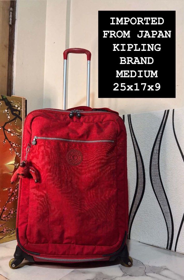 IMPORTED FROM JAPAN KIPLING BRAND MEDIUM (Category: Luggage) located in Valenzuela. Submitted by kyotosurplus (Listing ID 1467439366, Image 1). Description: 🇯🇵IMPORTED FROM JAPAN ORIGINAL KIPLING BRAND MEDIUM SIZE LUGGAGE 🇯🇵 🎯 WITH MONKEY CHAIN 🎯 FRONT ZIPPER POCKET 🎯 SMOOTH 360 WHEELS ROTATION 🎯 LIGHTWEIGHT 🎯 DURABLE POLYESTER CASE 🎯 TOP AND SIDE HANDLE CARRY 🎯 PUSH HANDLE TROLLEY 🎯 WIDE SPACE CAPACITY NO ISSUE.. MINIMAL MARK OF USAG