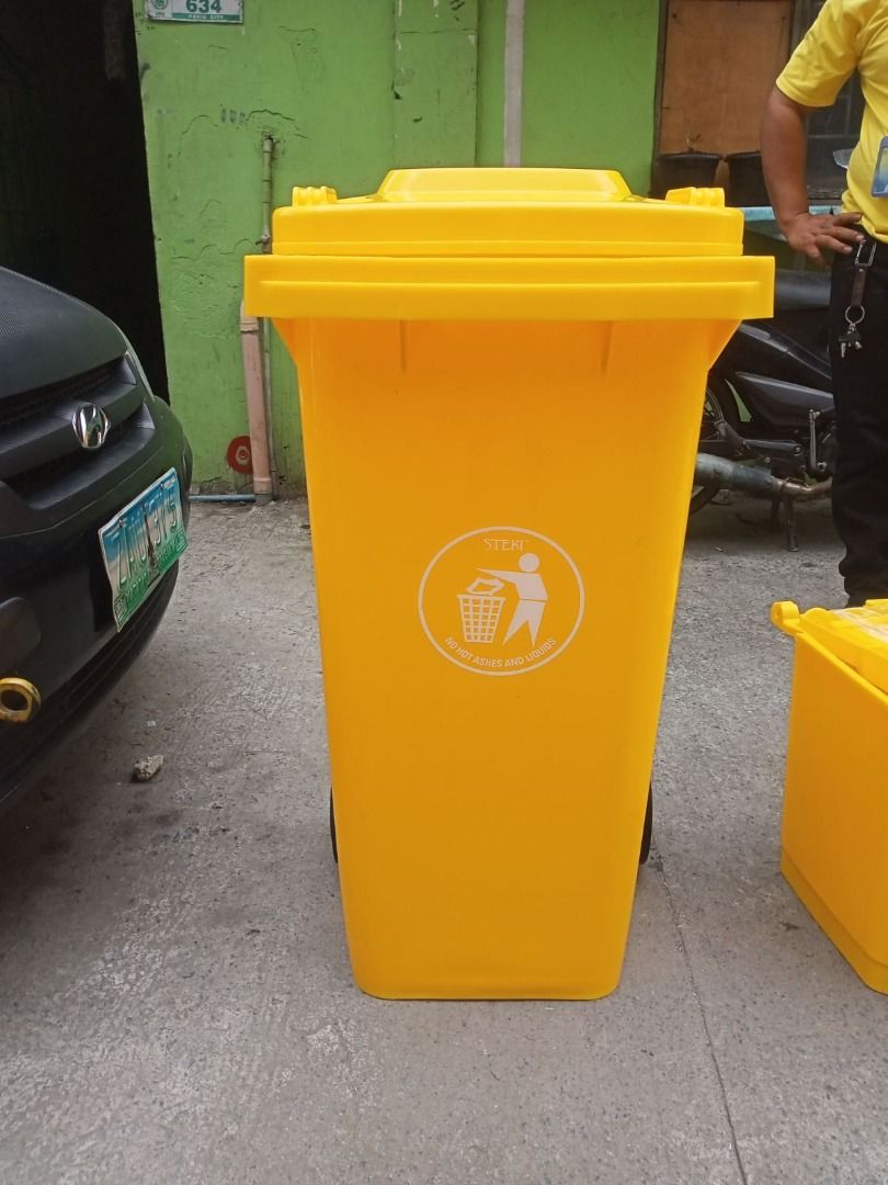 INDUSTRIAL TRASH BIN (Category: Storage Boxes & Baskets) located in Caloocan City. Submitted by royaldog_33b95e (Listing ID 1467405051, Image 3). Description: INDUSTRIAL TRASH BIN with wheels no pedal SPECIAL COLOR - (RED, YELLOW) SIZE: 120 LITERS -48 X 55 X 93 CM 240 LITERS -57.5 X 72 X 104 CM 360 LITERS - 86.8 X 58.7 X 106.3 CM JUST CALL US / Pm me for more info. -09971763227 LOOK FOR : Angelina Address: 634 JRA COMPOUND LUPANG PARI SAN MIGUEL 