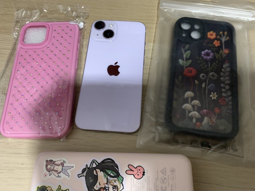 iPhone 14 256GB Purple (Category: iPhone 14 Series) located in San Juan City. Submitted by petitboop (Listing ID 1464299244, Image 2). Description: Selling for my sister. Battery health: 81% Storage: 256GB Model Number: MPW83LL/A (U.S. Variant) e-SIM only. No network restrictions. Please see scratches, dent, and paint chips in pictures. No history of repair. Camera, speaker, screen, and Face ID are all working excellently. Inclusion: Unit only + 