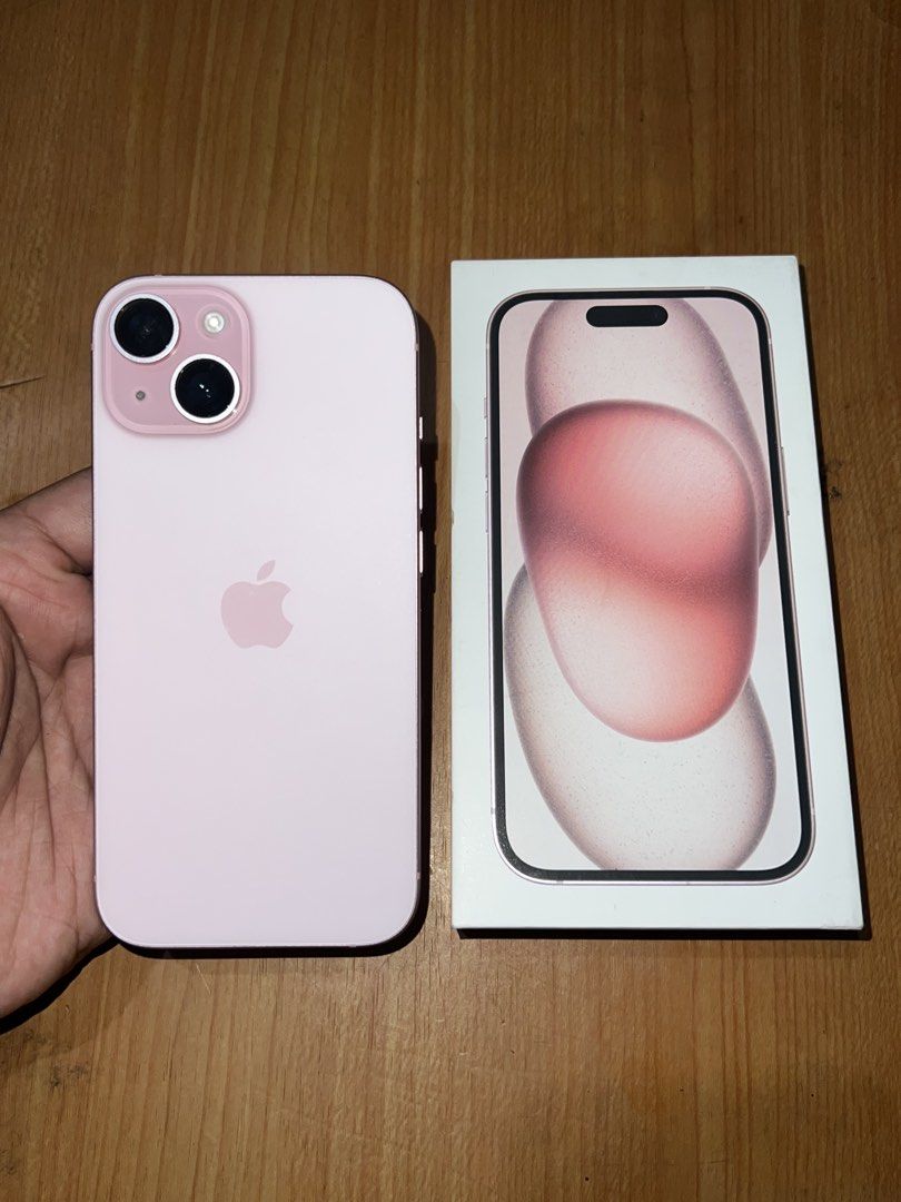 iPhone 15 Pink 128gb (Category: iPhone 15 Series) located in Mandaluyong City. Submitted by 1550kicks (Listing ID 1466926642, Image 2). Description: iPhone 15 Pink 128GB 🩷 BOUGHT FROM POWERMAC ₱27499 ONLY! SLIGHT NEGO 🩷 Pink • 128GB •ZPA Variant 🔋 89% Battery Health ✅ Original Battery — Never Replaced ✅ No Issues, All Functions Working ✅ Like New Condition! ✅ With Original Box & Cord ✅ Unli Check — Test all you want! ✅ No History of Repair Pwe