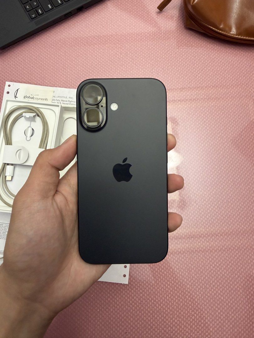 iPhone 16 128gb black (Category: iPhone 16 Series) located in Antipolo. Submitted by ren901 (Listing ID 1467513680, Image 1). Description: Bought from The Loop, Ayala Malls Feliz (June 2025) Personal phone, used with care Specs and condition: Battery health: 90% Always used with case and tempered glass since day 1 Condition: 9.5 Never repaired or opened Inclusions: Box, cable, receipt, free cases, free ugreen adapter Reason for selling: nag palit