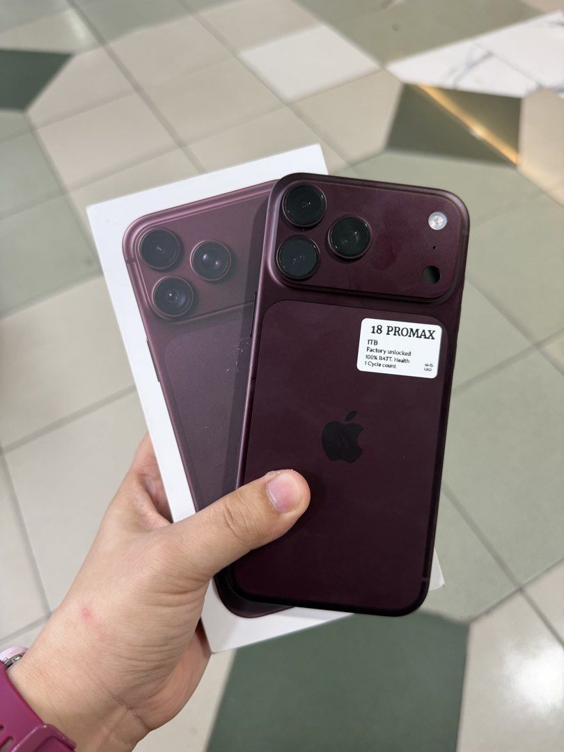 Iphone 18 Pro Max 1TB 100% BH FU HK no issue (Category: iPhone 18 Series) located in San Juan City. Submitted by javedsgadgetshop (Listing ID 1467369061, Image 1). Description: INSTALLMENT OPTIONS : SPAY LATER / GGIVES / CREDIT CARD / SKYRO / HOMECREDIT (BRANDNEW) WE BUY AND SELL SO PWEDE MAGBINTA OR SWAP ! Quick Specs : 💵 Iphone 18promax •1TB •HK Variant •100% batt health •Factory Unlock •99% Smoothness •No hidden issue | No Repaired •100% Auth