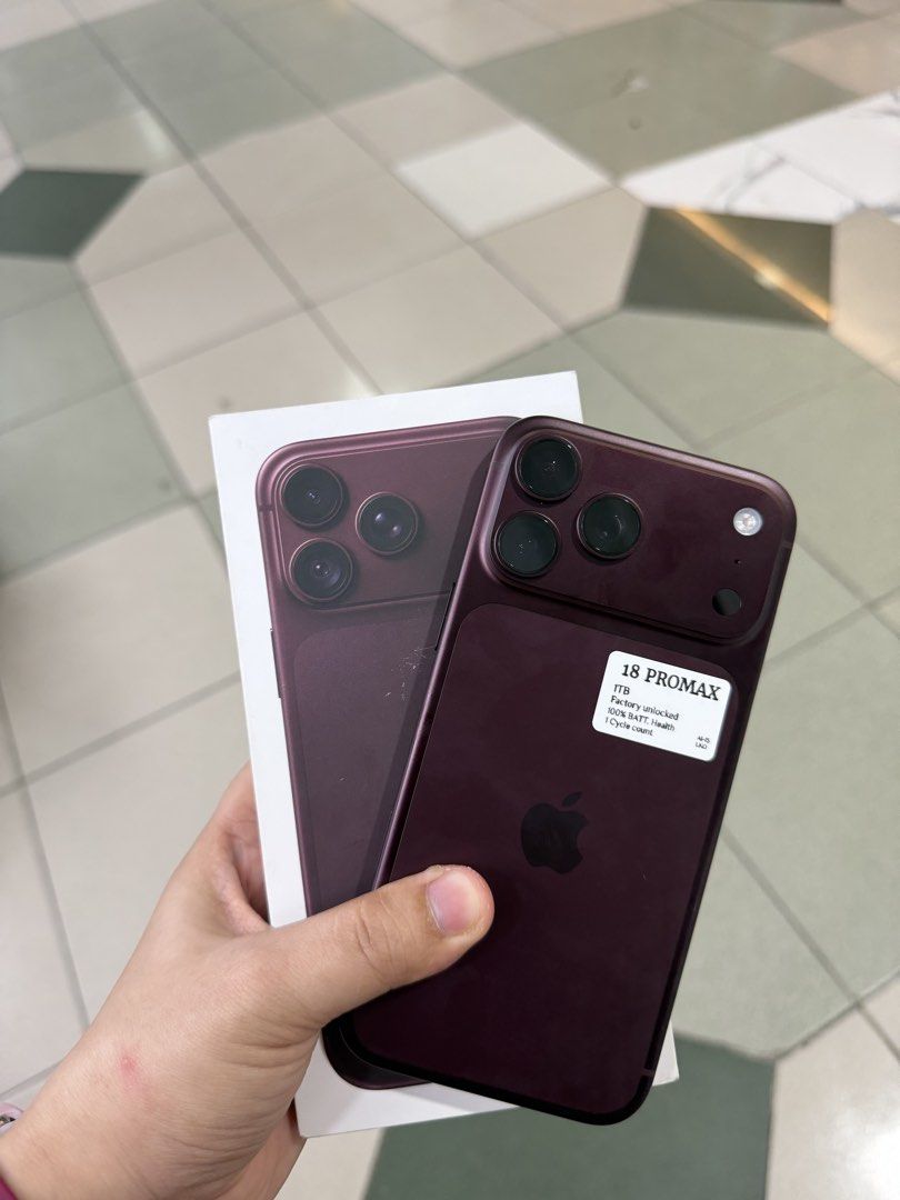 Iphone 18 Pro Max 1TB 100% BH FU HK no issue (Category: iPhone 18 Series) located in San Juan City. Submitted by javedsgadgetshop (Listing ID 1467369061, Image 2). Description: INSTALLMENT OPTIONS : SPAY LATER / GGIVES / CREDIT CARD / SKYRO / HOMECREDIT (BRANDNEW) WE BUY AND SELL SO PWEDE MAGBINTA OR SWAP ! Quick Specs : 💵 Iphone 18promax •1TB •HK Variant •100% batt health •Factory Unlock •99% Smoothness •No hidden issue | No Repaired •100% Auth