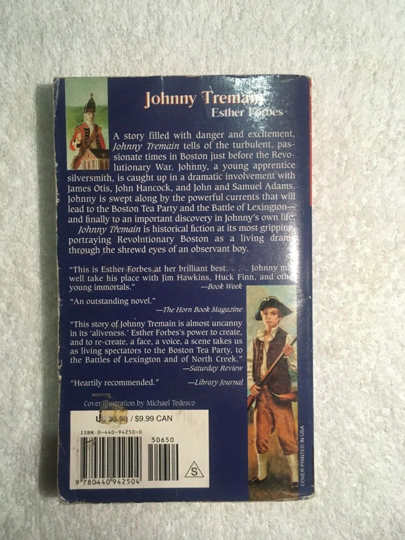 Johnny Tremain by Esther Forbes (Category: Storybooks) located in Rosario. Submitted by c__tops (Listing ID 1467434775, Image 2). Description: RFS: declutter.