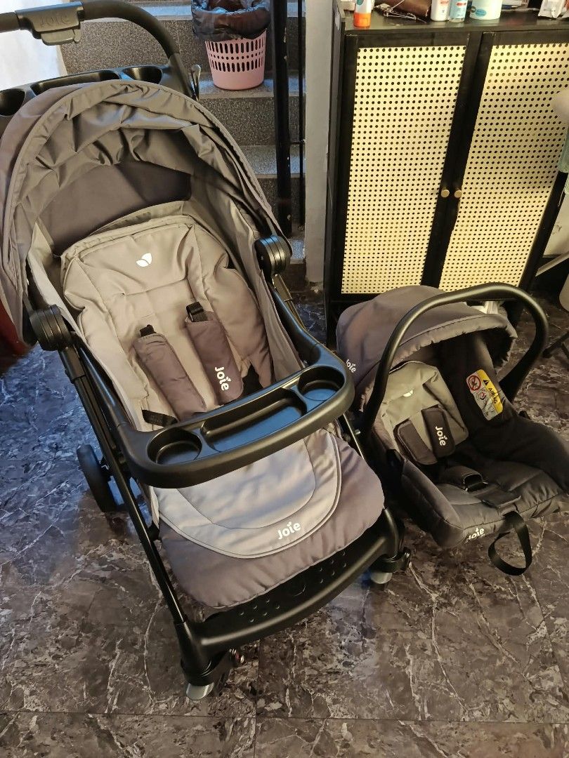 Joie stroller with car seats (Category: Strollers) located in Cavite. Submitted by givenandgavin (Listing ID 1467476210, Image 1). Description: Joie Muze LX stroller with car seats Suitable from birth till toddlers Easy gravity fold Snack tray with cupholders Large storage basket high quality No issues in excellent conditions Location 📌 buhay na tubig Imus cavite Pick up or via lalamove.