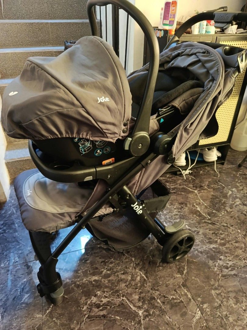 Joie stroller with car seats (Category: Strollers) located in Cavite. Submitted by givenandgavin (Listing ID 1467476210, Image 3). Description: Joie Muze LX stroller with car seats Suitable from birth till toddlers Easy gravity fold Snack tray with cupholders Large storage basket high quality No issues in excellent conditions Location 📌 buhay na tubig Imus cavite Pick up or via lalamove.
