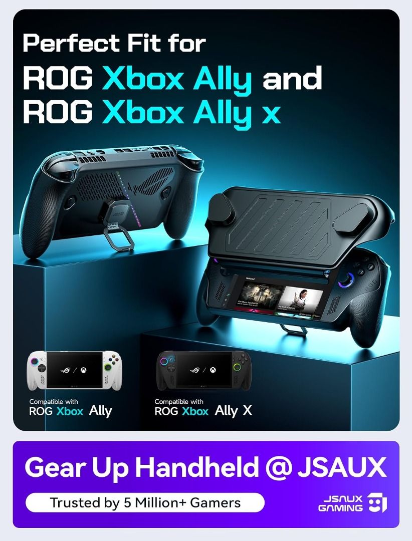 JSAUX ModCase for ROG Xbox Ally/Xbox Ally X (2025), Protective Case (Category: Cases & Covers) located in Las Pinas. Submitted by techsmartph (Listing ID 1467391203, Image 2). Description: * Modular Protection for ROG Xbox Ally and ROG Xbox Ally X: This ModCase is designed for ROG Xbox Ally and ROG Xbox Ally X. It includes a protective back shell, detachable front cover, detachable stand, and expansion strap, giving your handheld a more flexible 