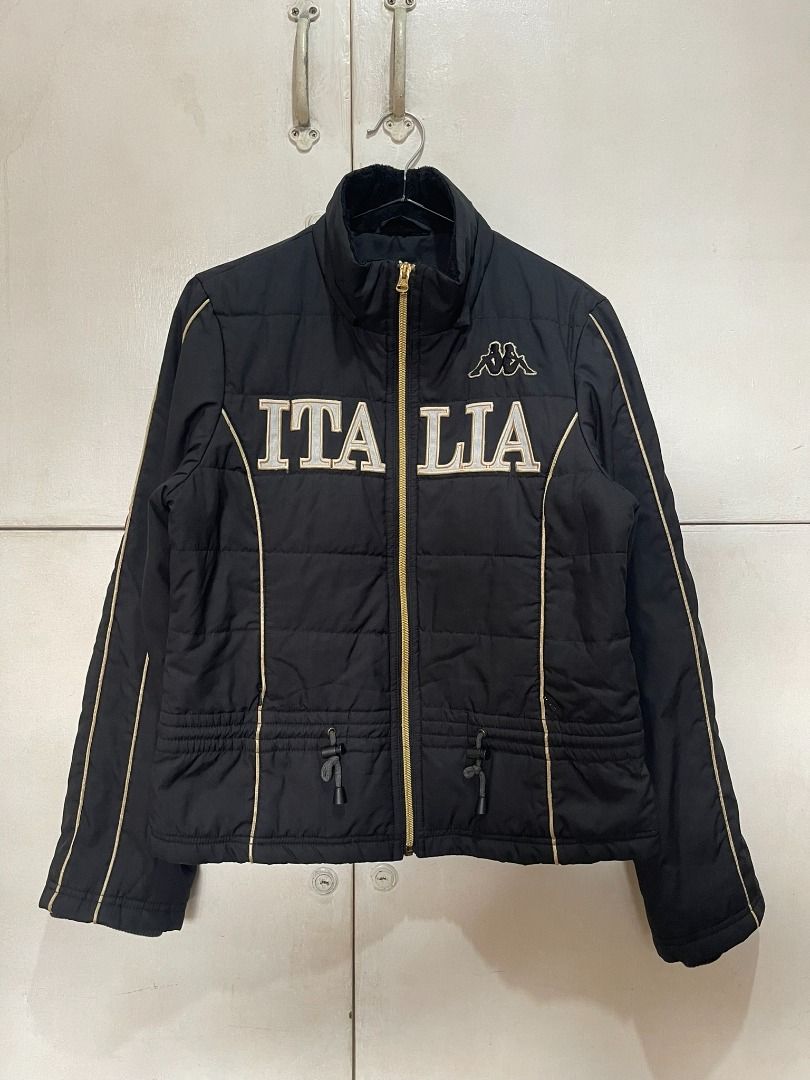 AUTHENTIC KAPPA ITALIA BLACK PUFFER JACKET (Category: Coats, Jackets and Outerwear) located in Manila. Submitted by ako.si.lemmor (Listing ID 1467437731, Image 1). Description: This item is authentic but thrifted, manage your expectation. Dimes: 19X23 (M-L) Color rate: 9/10 Issue: Need wash Shipping at your own cost or pickup Mandaluyong..