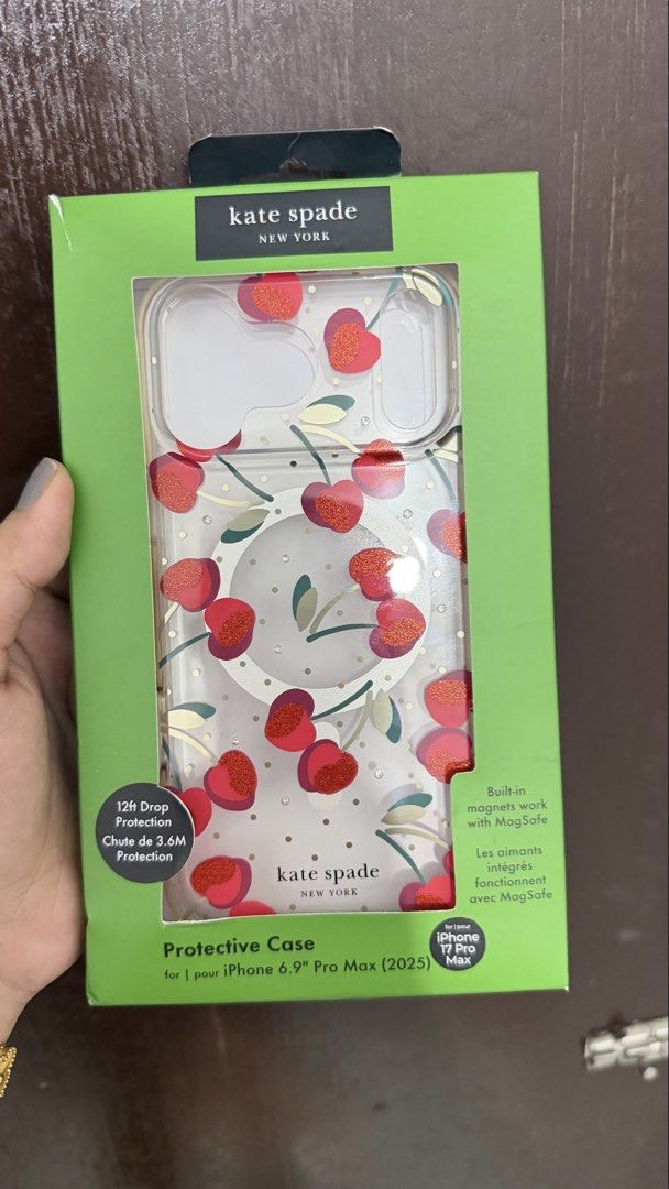 Kate Spade Cherry Case for Iphone 17 Promax (Category: Cases & Sleeves) located in Manila. Submitted by 3rdrock (Listing ID 1467464483, Image 1). Description: Selling my preloved case for a very cheap price. Purchase here as well and use for 3-4x only. Last price posted already.