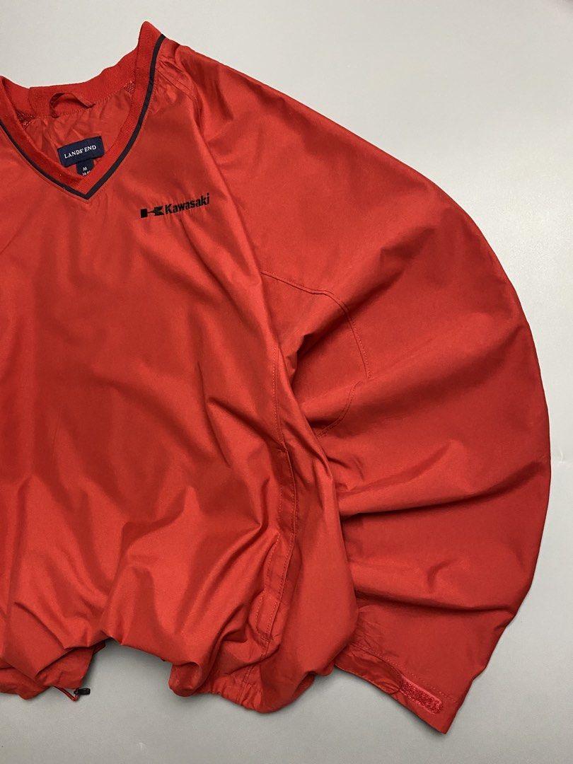 Kawasaki V-Neck Jacket Red (Category: Coats, Jackets and Outerwear) located in Cebu City. Submitted by covenanthrifts (Listing ID 1467372853, Image 2). Description: Very Good Condition No Issue Color rate: 9.9/10 Size on tag: Medium (Fit to Medium) .