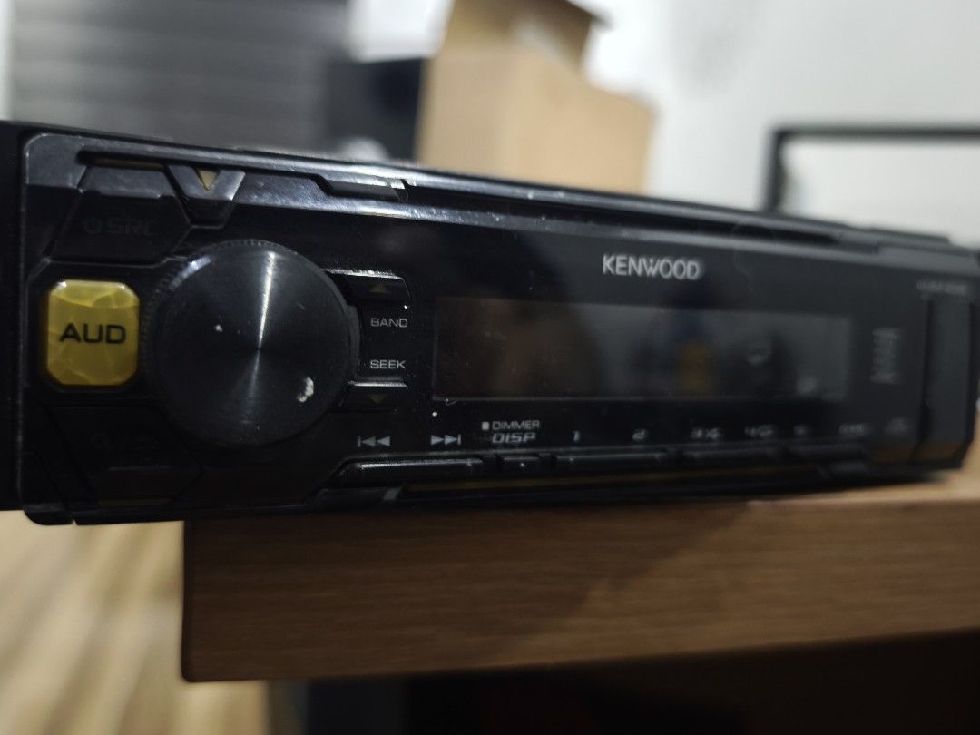 Kenwood car stereo with usb (Category: Soundbars, Speakers & Amplifiers) located in Marikina City. Submitted by sol.besinga0918 (Listing ID 1467396511, Image 2). Description: - Model: Kenwood KMM-202 Car Stereo (Standard Single DIN) 1,8k - Condition: Pulled from a working vehicle, clean faceplate - Media Support: MP3, WMA, WAV, and FLAC audio formats - Key Features: USB port, digital display, and rotary volume knob - Ideal Use: Great replacement 