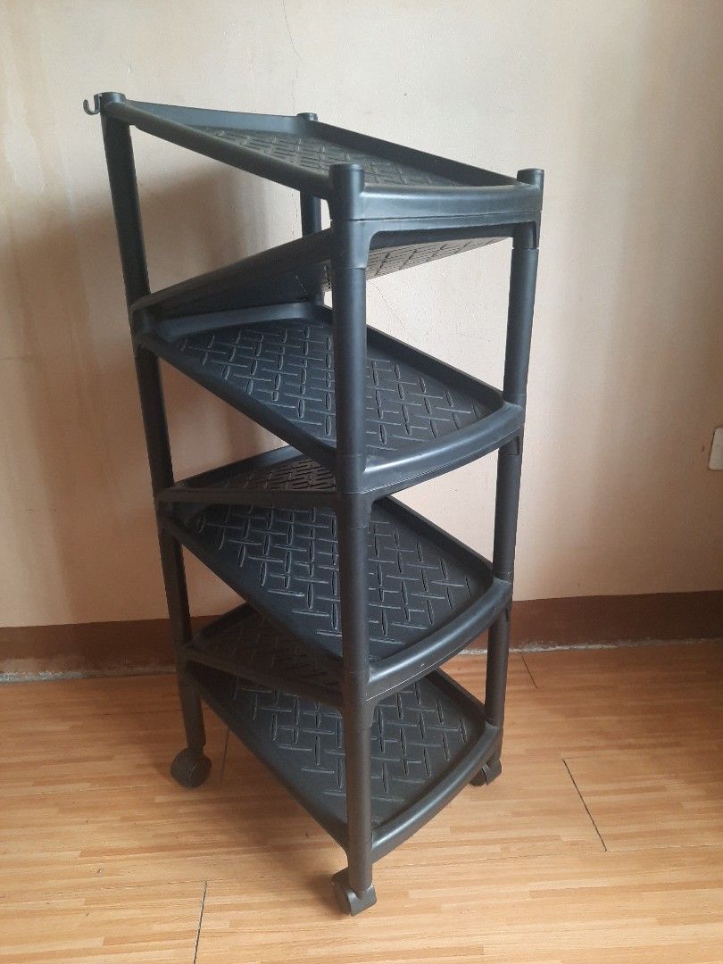 Keyway Z-Type 7-Tier Double-Sided Shoe Rack with Wheels (Category: Shelves, Cabinets & Racks) located in Quezon City. Submitted by dannikkishoppe2 (Listing ID 1467404354, Image 2). Description: Keyway Z-Type 7-Tier Double-Sided Shoe Rack with Wheels‼️₱500‼️ • Dimensions: 36.4 cm x 28.6 cm x 83.4 cm • Color: Black ◦ Z-Shape Zig-Zag Tiers: Zig-zag angled shelving maximizes vertical space and accommodates up to 7 pairs of shoes (accessible from both