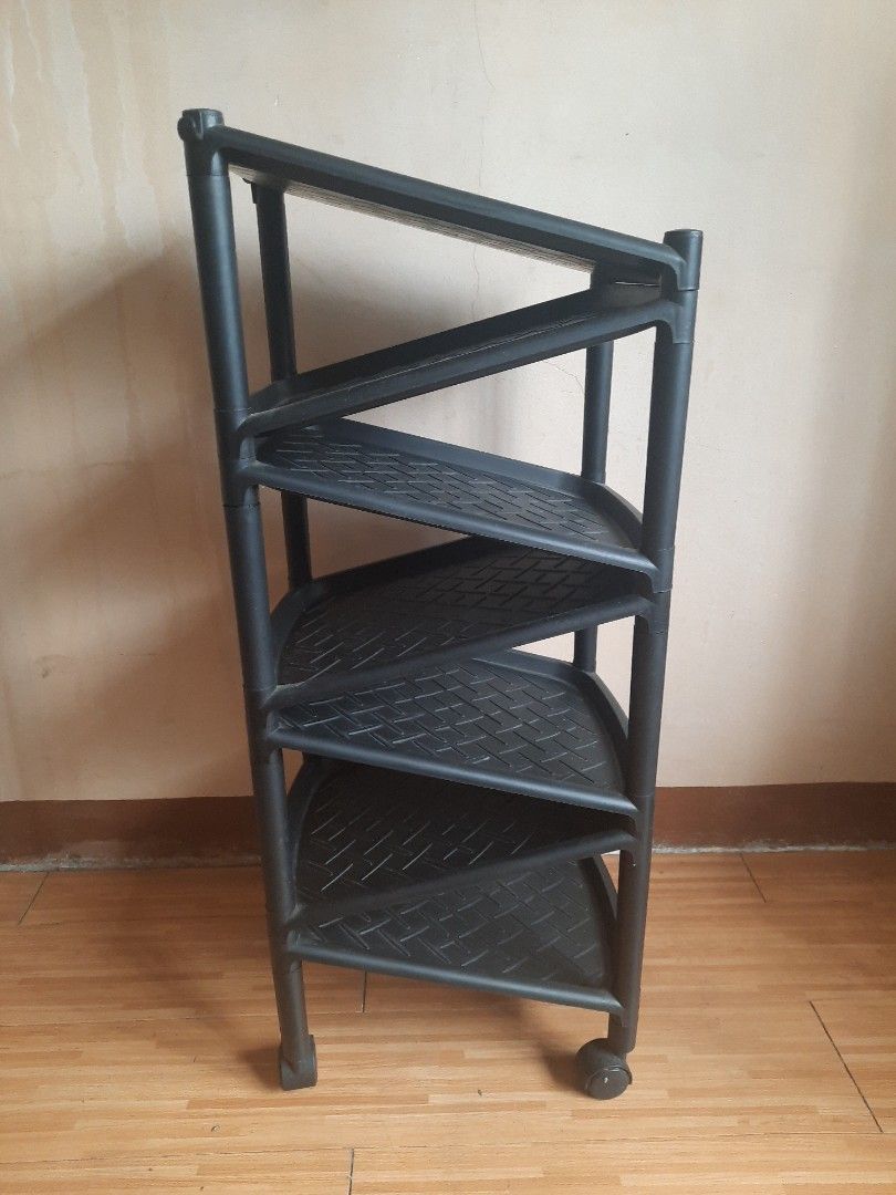 Keyway Z-Type 7-Tier Double-Sided Shoe Rack with Wheels (Category: Shelves, Cabinets & Racks) located in Quezon City. Submitted by dannikkishoppe2 (Listing ID 1467404354, Image 3). Description: Keyway Z-Type 7-Tier Double-Sided Shoe Rack with Wheels‼️₱500‼️ • Dimensions: 36.4 cm x 28.6 cm x 83.4 cm • Color: Black ◦ Z-Shape Zig-Zag Tiers: Zig-zag angled shelving maximizes vertical space and accommodates up to 7 pairs of shoes (accessible from both