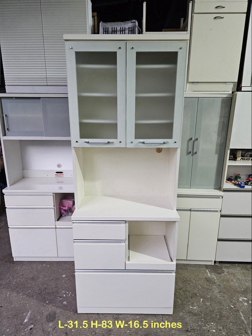Kitchen Cabinet Duco (Category: Shelves, Cabinets & Racks) located in Quezon City. Submitted by ledamadel (Listing ID 1467371989, Image 1). Description: Kitchen Cabinet Duco‼️₱8,800‼️ ✔L-31.5 H-83 W-16.5 inches 📏 ✔️2Doors, 3Drawers & 1pullout 🗄 ✔Laminated 🔖 ✔Compress & Mdf Back! 💢 ✔Scratches As-is!👌 Location: 40 Aplaya St. Napocor Village Tandang Sora Quezon City. For inquiry please Pm us or Call. 09066885859 Please like our page thanks! 👇�