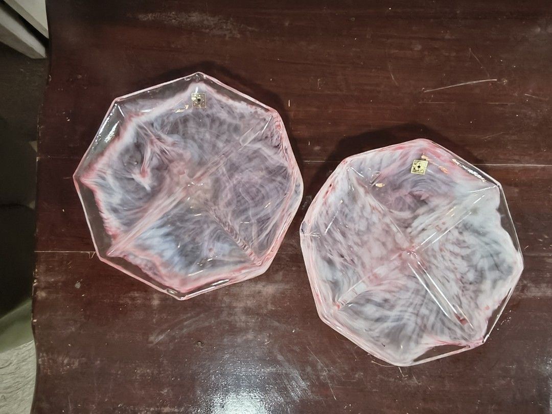 Kurata Glass Footed Divided Snack Plates (Category: Dinnerware & Cutlery) located in Cainta. Submitted by mitchiemochi (Listing ID 1467528773, Image 1). Description: never been used.