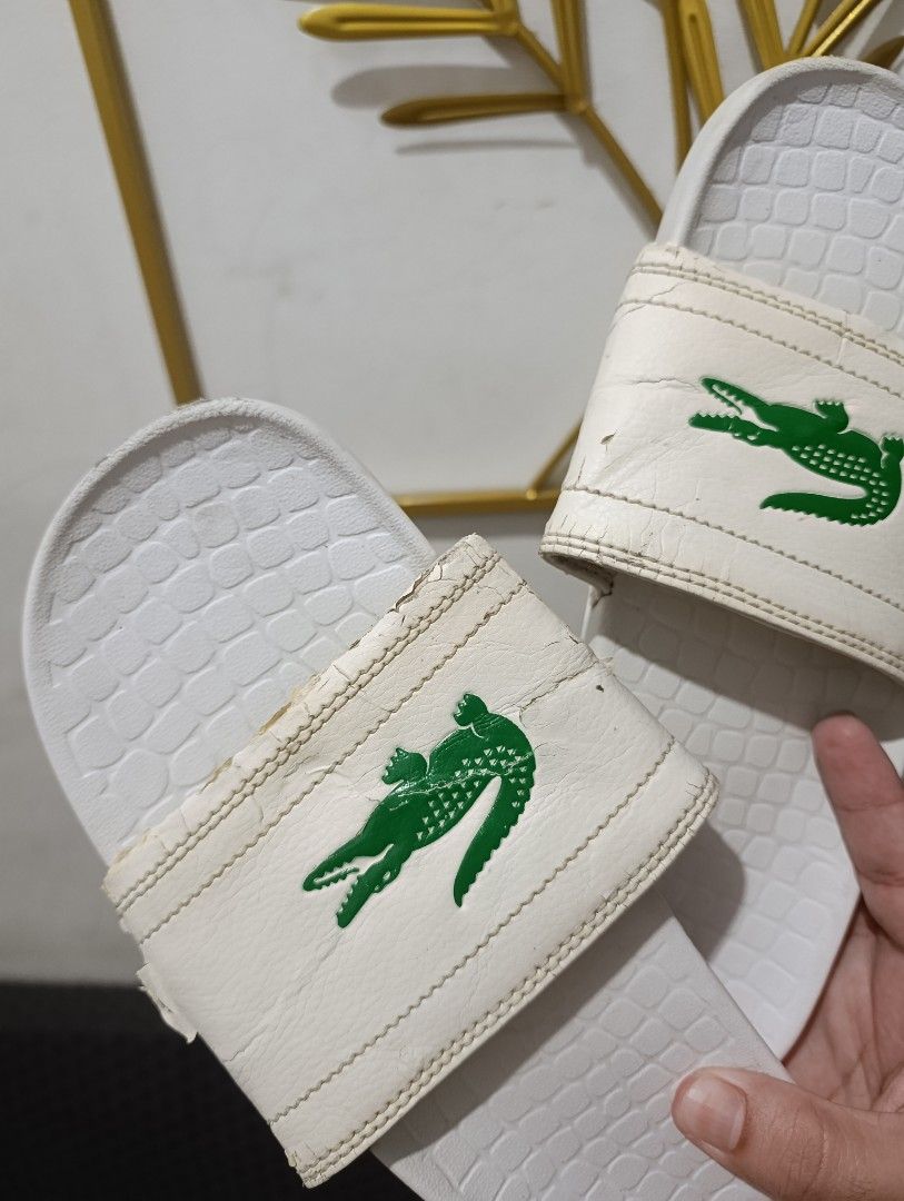 Lacoste slide (Category: Slippers & Slides) located in Mandaluyong City. Submitted by kasoysoythrift28 (Listing ID 1467552611, Image 3). Description: us7 mens.