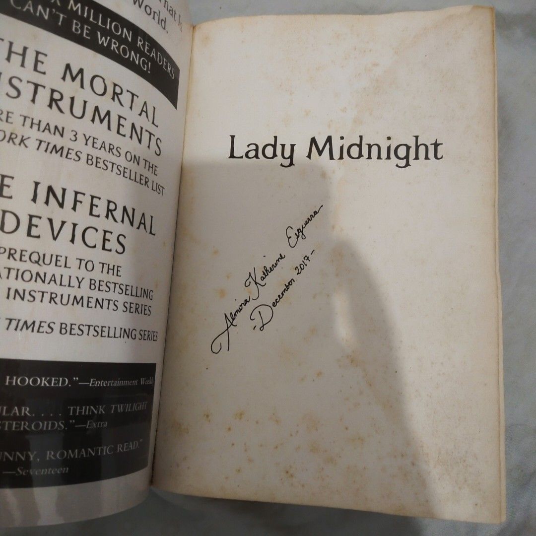 Lady Midnight by Cassandra Clare (Category: Storybooks) located in Manila. Submitted by mrswinterstrange (Listing ID 1467513689, Image 3). Description: Has an owner's name written on the first page, so please manage your expectations. Delivery fee will be shouldered by buyer. This will come from Novaliches, QC. Feel free to message me for more inquiries regarding the item..