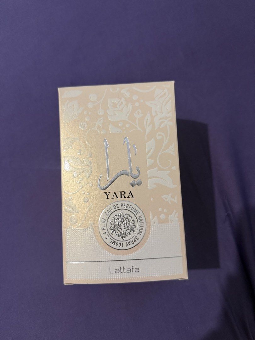 Lattafa Yara Eau De Perfume (Category: Fragrance & Deodorants) located in Muntinlupa City. Submitted by andenggggh (Listing ID 1467388934, Image 1). Description: - Brand: Lattafa - Fragrance: Yara Eau de Parfum - Volume: 100ml - Condition: Brand new, opened, comes with original box - Origin: Made in UAE - Production Date: April 2025 - Expiry Date: April 2030 - Guaranteed authentic and well-packaged for shipping - Unused, inamoy lanh.