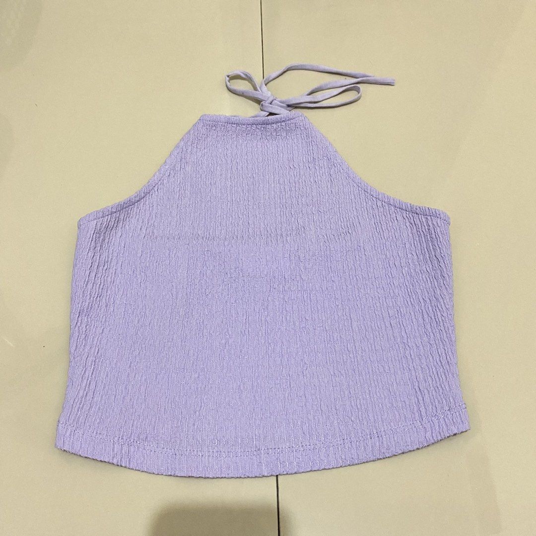 Lavender Backless Halter Top (Category: Sleeveless) located in Quezon City. Submitted by lovelylittlepreloves (Listing ID 1467404868, Image 1). Description: .