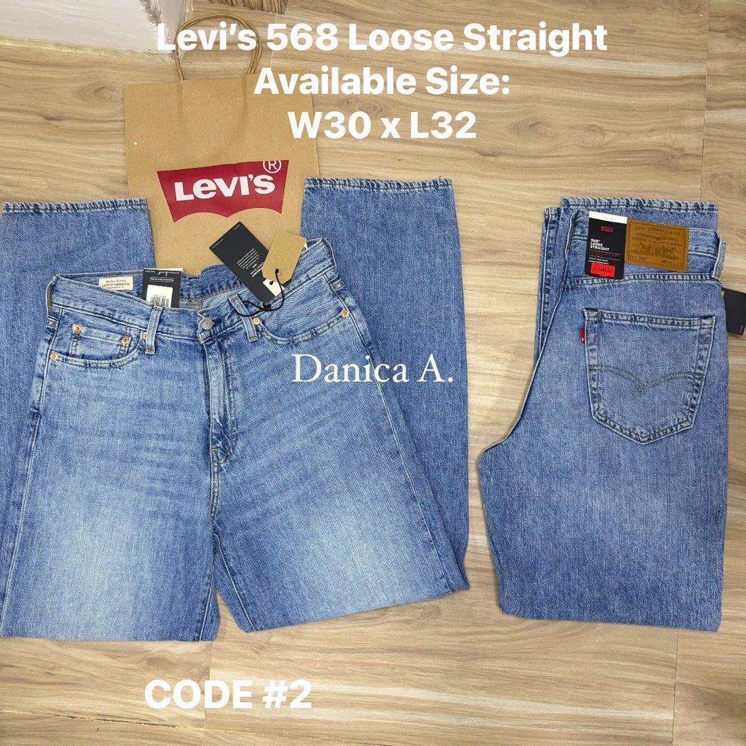 Levi's 568 Loose Straight Jeans W30 L32 Code #2 (Category: Jeans) located in Silang. Submitted by estilocavph (Listing ID 1467600924, Image 1). Description: Authentic 568 Loose Straight 👖 Available Size: W30 x L32 ❌SRP ₱4,999 ✅NOW: ₱1,450 Pwede unisex ❤️ Wala na po tayong paper bag 🛍️ 💯Authentic x10 money back if proven fake! Location: Silang, Cavite .