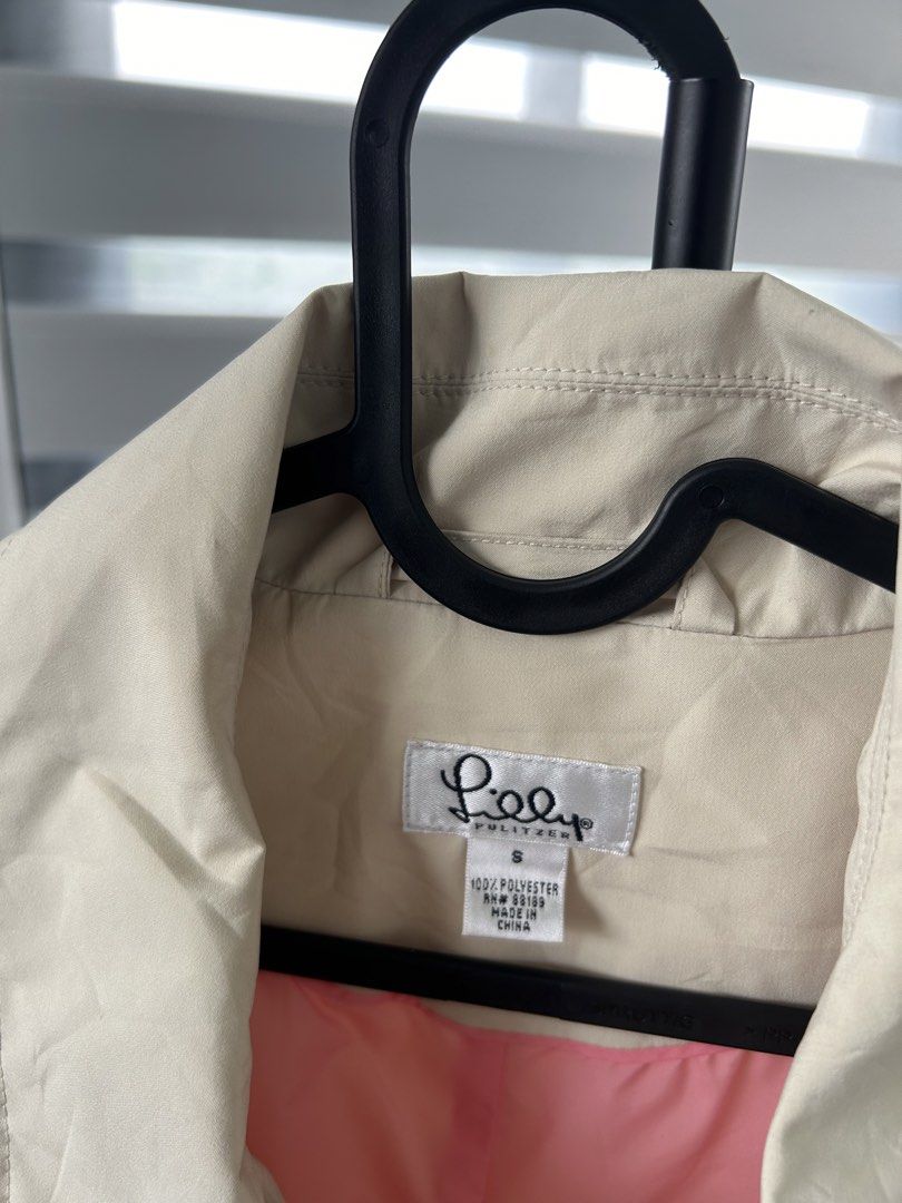 Lilly Pulitzer Cream Trench Coat Jacket (S) (Category: Coats, Jackets and Outerwear) located in Dasmarinas. Submitted by sfclosetcleanup (Listing ID 1467396094, Image 3). Description: 15 x 31.