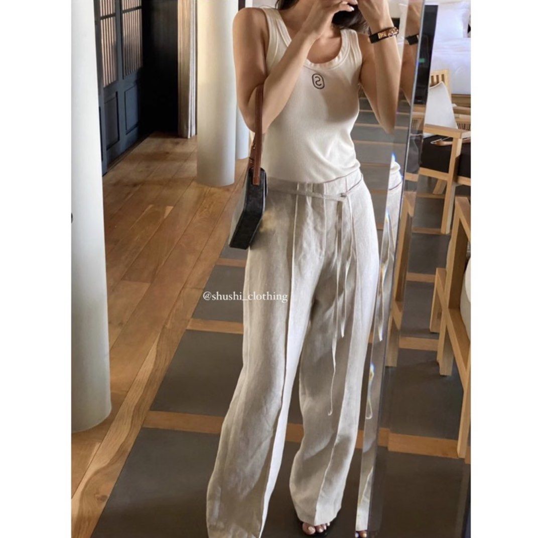 Loose Linen Trousers (Category: Other Bottoms) located in Manila. Submitted by aemax.cgtrading (Listing ID 1467476151, Image 2). Description: Waist: 26 Color: Salt & Pepper.