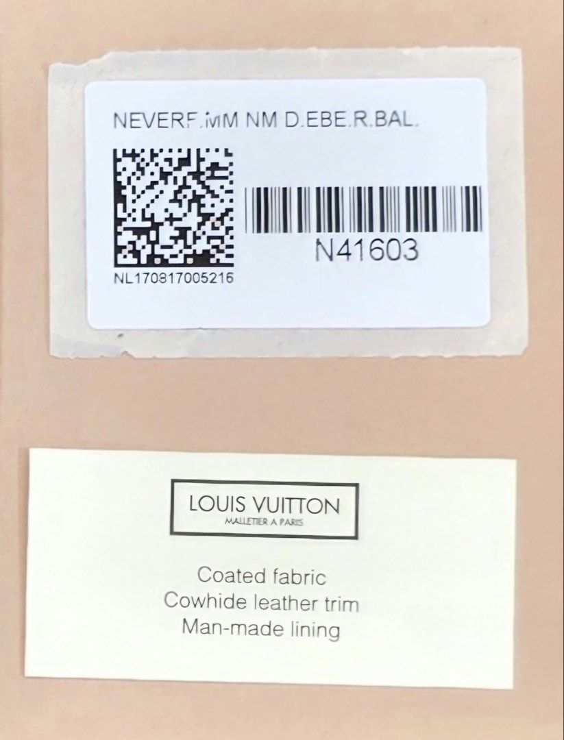 Louis Vuitton Neverfull MM Damier Ebene Pink (Category: Luxury Bags & Wallets) located in Caloocan City. Submitted by kimmndza_176 (Listing ID 1467512330, Image 2). Description: - Authentic Louis Vuitton Neverfull MM in classic Damier Ebene canvas - Features a chic pink interior lining with a striped textile design - Includes the matching detachable pouch - Accented with cowhide leather trim and gold-tone hardware - Practical interior zip pocket 