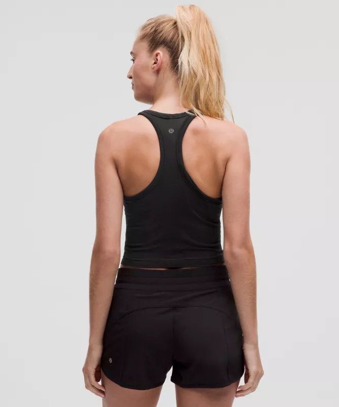Lululemon Ebb Ribbed Tank (Size 4 & 6) (Category: Activewear) located in Manila. Submitted by thriftfinds_309 (Listing ID 1467601755, Image 1). Description: - Brand: Lululemon - Style: Ribbed crop tank with racerback and classic back logo - Support: Built-in shelf bra for extra convenience - Fabric: Smooth, stretchy, and buttery soft - Fit: Hits right at the waistline - Condition: Brand new with tag size visible inside collar - Ideal for: Gym wor