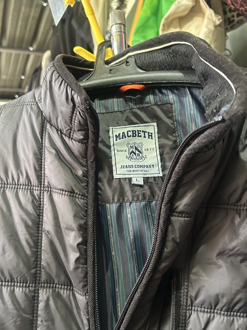 Macbeth puffer jacket (Category: Coats, Jackets and Outerwear) located in Cavite. Submitted by cecitrifthshop (Listing ID 1467424760, Image 2). Description: Original Quilted puffer jacket Macbeth brand size Large black with nylon lining macbeth logo .