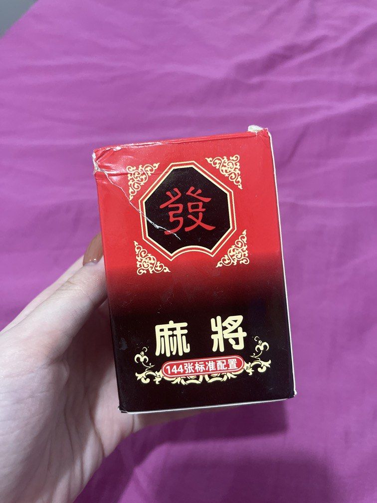mahjong playing cards (Category: Board Games & Puzzles) located in Mandaluyong City. Submitted by prelovedbyraniaaa (Listing ID 1467496436, Image 1). Description: -complete mahjong playing cards -box has slight tear RFS: decluttering MOP: gcash only MOD: lalamove/grab/jnt.