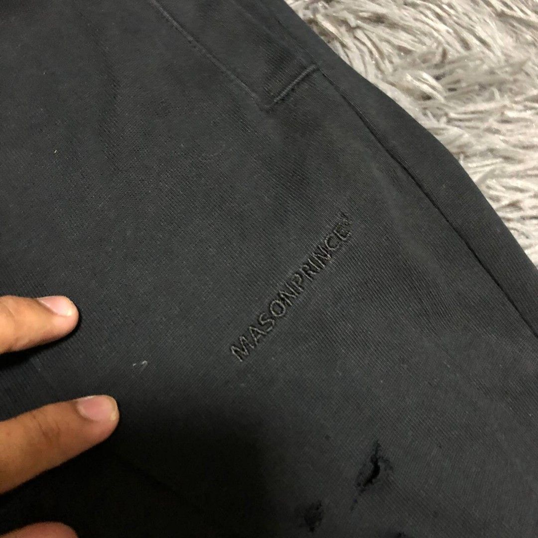 Maison Prince Distressed Sweatpants (Category: Activewear) located in Camiling. Submitted by thriftscape2024 (Listing ID 1467499214, Image 3). Description: Excellent Condition Color rate: 9/10 Issue: ❌❌❌ W: 24-32 L: 43 Thigh: 14 Leg Opening: 11.