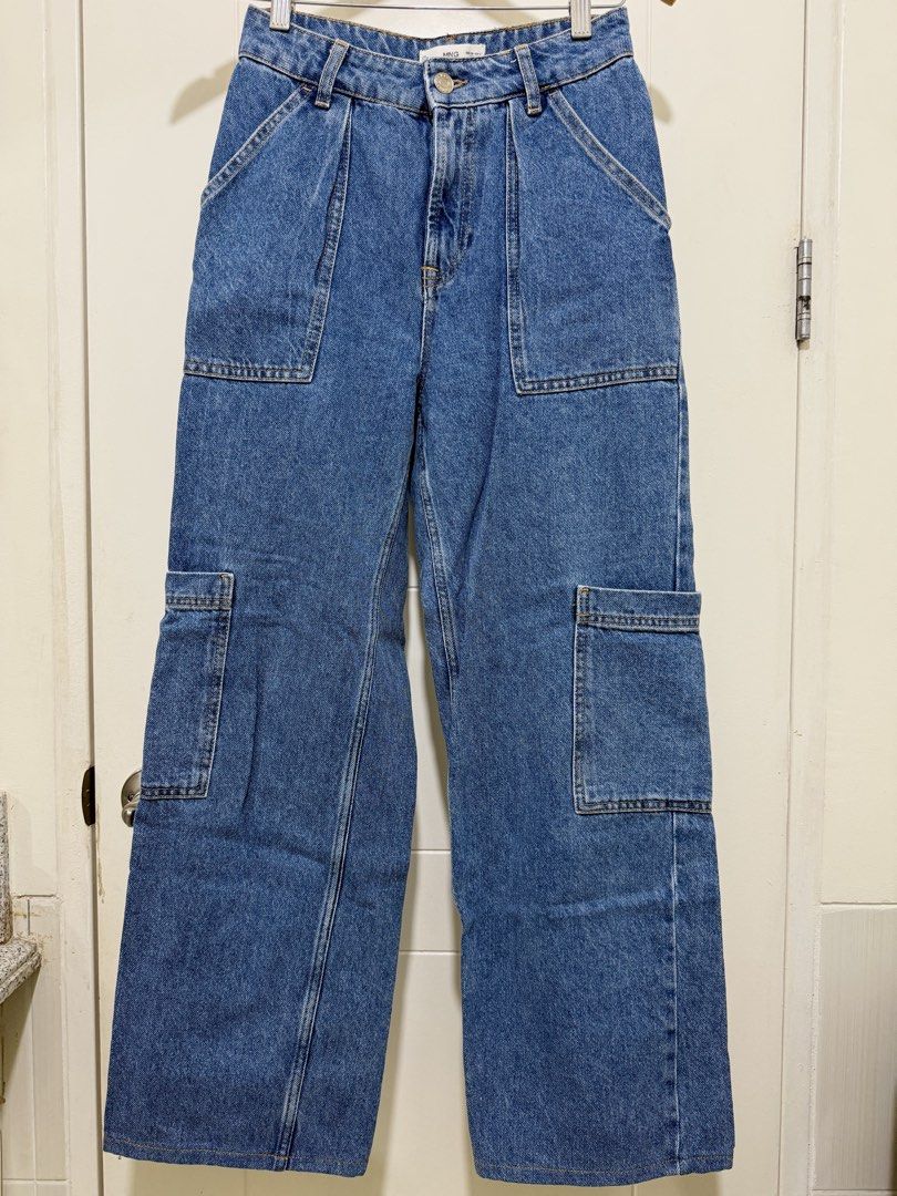Mango Denim Wide Leg Cargo Pants (Category: Jeans) located in Pasig City. Submitted by archived.by.vvv (Listing ID 1467411216, Image 1). Description: Brand: Mango High quality denim Wide leg Has 4 working pockets No flaws Size: US 2/EU 34.