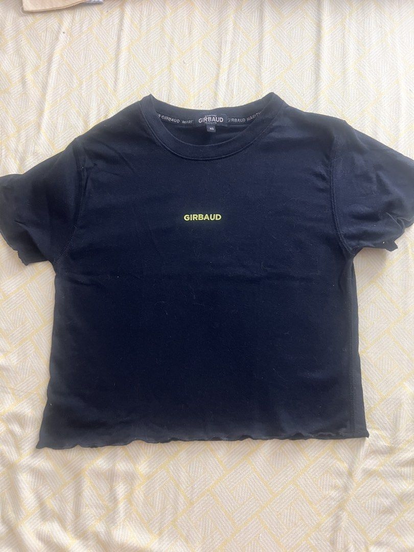 Marithe Francois Girbaud Black Crop T-Shirt XS (Category: Shirts) located in Caloocan City. Submitted by queensproduct (Listing ID 1467454430, Image 1). Description: - Brand: Marithe Francois Girbaud - Size: XS - Color: Black - Material: 100% Cotton, relaxed fit - Details: Lettuce hem on cuffs and bottom, green logo on chest, branded inner collar - Condition: Brand new/Excellent - Perfect to pair with high-waisted jeans or skirts.