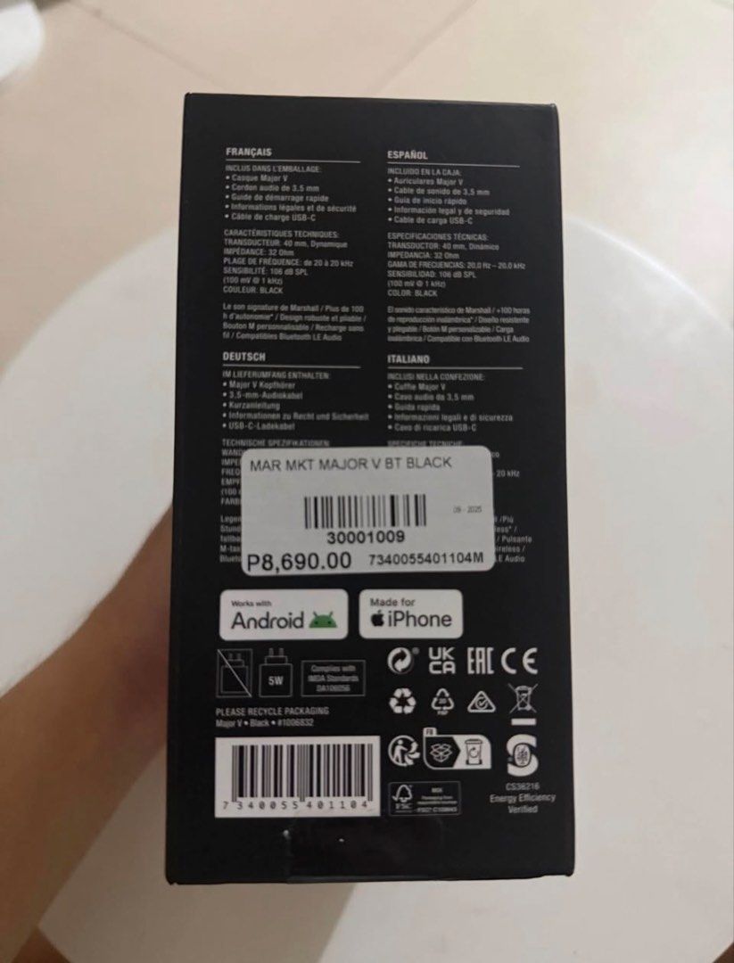 Marshall Major V (Category: Headphones & Headsets) located in Manila. Submitted by sunnysells08 (Listing ID 1467572120, Image 3). Description: .