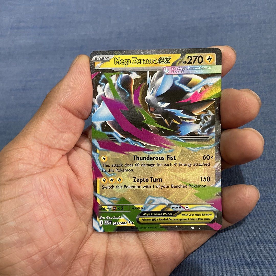 Mega Zeraora ex 027/084 - Pokémon TCG (Category: Raw Singles) located in Naga. Submitted by firstlookrips (Listing ID 1467422841, Image 2). Description: 100 each Lalamove / Grab / J&T Express / PHLPost (Shipping fee to be shouldered by buyer).