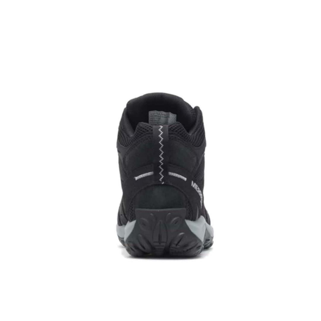 Merrell Black Hiking Boots (Category: Boots) located in Manila. Submitted by annicart888 (Listing ID 1467410365, Image 3). Description: - Brand: Merrell - Color: All Black - Design: Mid-height with durable suede and mesh panels - Outsole: Thick rubber for strong traction on rough trails - Comfort: Padded collars and secure patterned laces - Best for: Outdoor adventures, backpacking, and long day hikes.