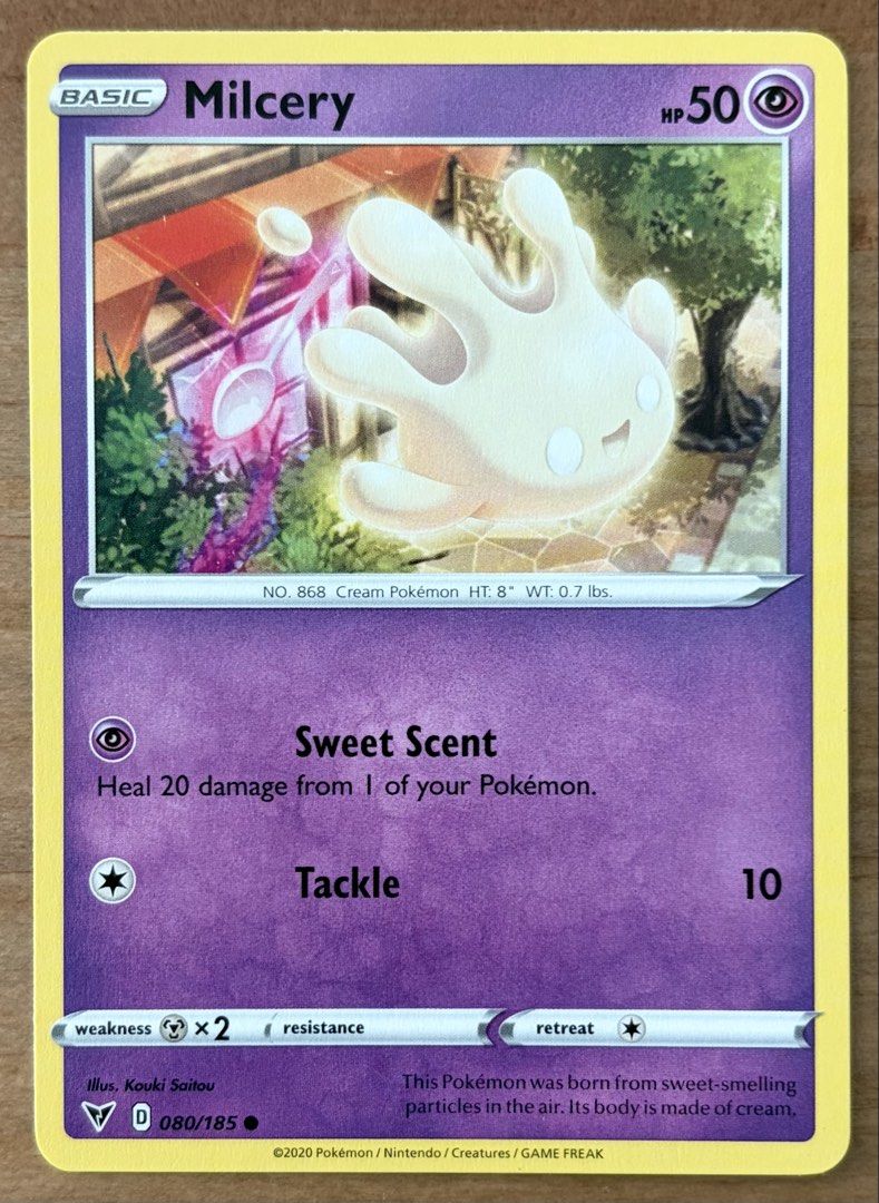 Milcery | Pokemon Cards ~ Vivid Voltage (Category: Raw Singles) located in Makati City. Submitted by cardlab (Listing ID 1467366190, Image 1). Description: Items are 💯 authentic/original/legit. About The Card: •Language: EN • Number: 080/185 • Common • Normal FOR: • Cards ₱99 and below with Card Sleeves • Cards ₱100 and up with Card Sleeves and Used Toploader • ₱10 for Bnew Tops Packaging (If Shipping): ✔️ Plastic cover ✔️ Cardboard ✔️ Bubble wr