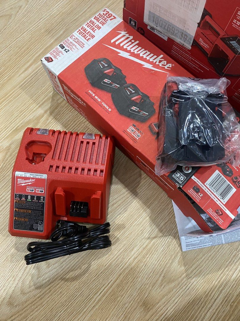 MILWAUKEE M18 INFLATOR + BATTERY KIT (Category: Home Improvement Tools & Accessories) located in Guagua. Submitted by thriftni10 (Listing ID 1467537161, Image 3). Description: FOR SALE: MILWAUKEE M18 INFLATOR + XC5.0 BATTERY KIT 💨 Milwaukee M18 Inflator — Model 2848-20 * Cordless tire inflator * Digital pressure display * Up to 150 PSI * Automatic shut-off at preset pressure 🔋 Milwaukee M18 REDLITHIUM XC5.0 Starter Kit * 2 × 5.0Ah batteries * 1
