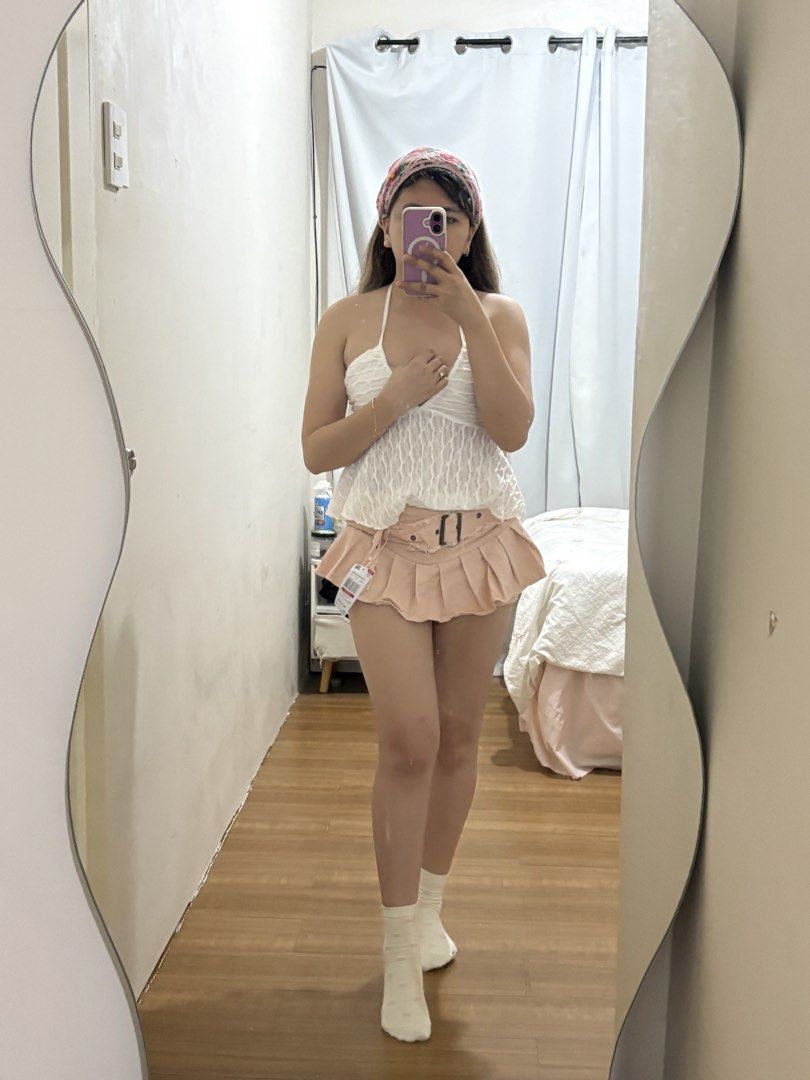 Mini pink skort (Category: Skirts) located in Dasmarinas. Submitted by twiceasnewph (Listing ID 1467447638, Image 2). Description: Brand new with tag Size w: 24" l: 9".