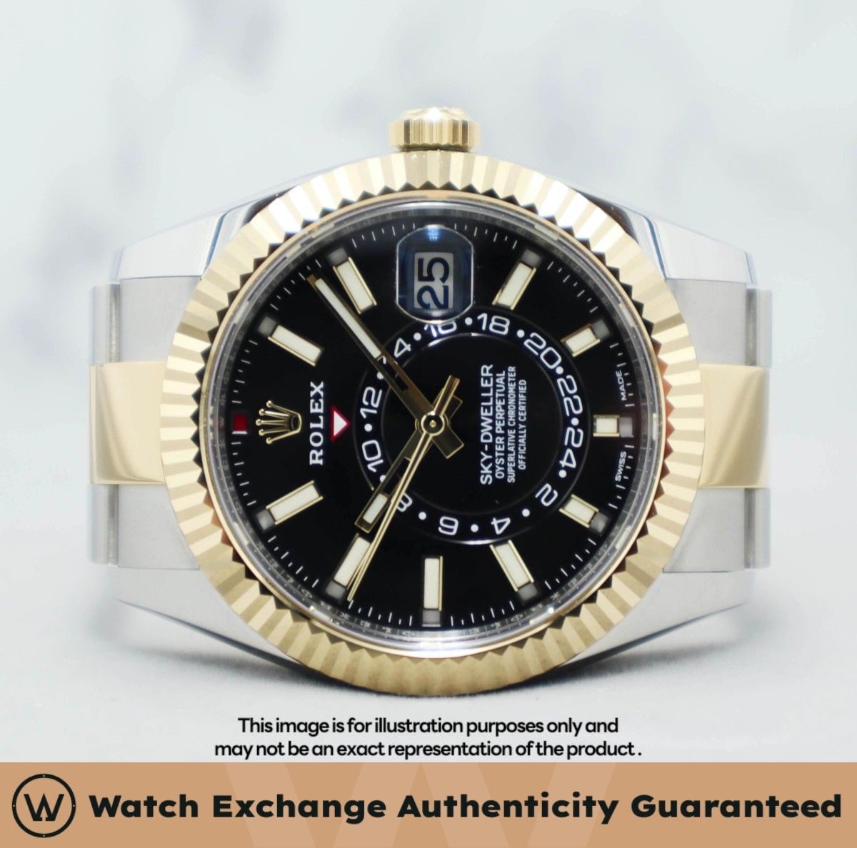 [Mint] Rolex Sky Dweller Oyster 326933 Black Dial Z26687 Jan 2018 (Category: Watches) located in Singapore. Submitted by watchexchange.sg (Listing ID 1450643147, Image 1). Description: [Mint] Rolex Sky Dweller Oyster 326933 Black Dial Z26687 Jan 2018 Price: $20,300 Brand: Rolex Model: 326933 Condition: Mint Dial: Black Case Diameter: 42mm Material: Stainless Steel & Yellow Gold Original Box: Yes Original Cert/Papers: Yes Dated: Jan 2018 Warranty: