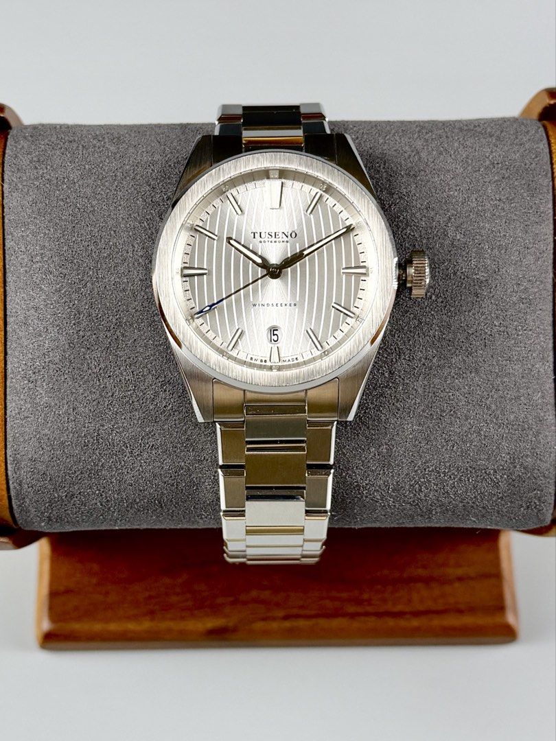 MINT Tuseno “Windseeker - Silver” Swiss Automatic Swedish Microbrand (Category: Men's Watches) located in Quezon City. Submitted by fluxcapacitorjp (Listing ID 1467483648, Image 2). Description: MINT Tuseno “Windseeker - Silver” Swiss Automatic Swedish Microbrand *Tuseno is a well respected Swedish microbrand founded in year 2015. - Can be rated 9.3/ 10, in very good condition. - Complete set. - 39mm case diameter. - Sapphire crystal with AR coat