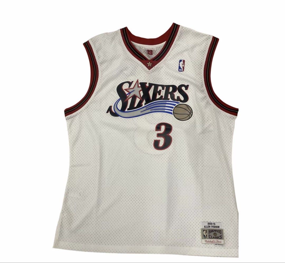 Mitchell & Ness Allen Iverson Sixers Swingman Jersey (Category: Activewear) located in Bacoor. Submitted by sempenden (Listing ID 1467495419, Image 1). Description: Bought for almost 5k Needs Funds lang Meetups: BGC / Cavite / Alabang / Las Pinas .
