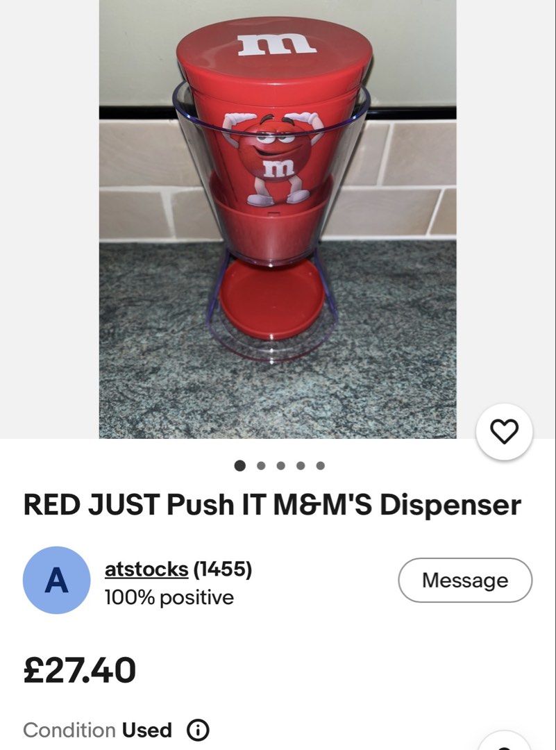 M&M's Push It Dispenser (Category: Kids Toys) located in Baguio. Submitted by CherryPickedShop (Listing ID 1467364300, Image 2). Description: 1800 for both.