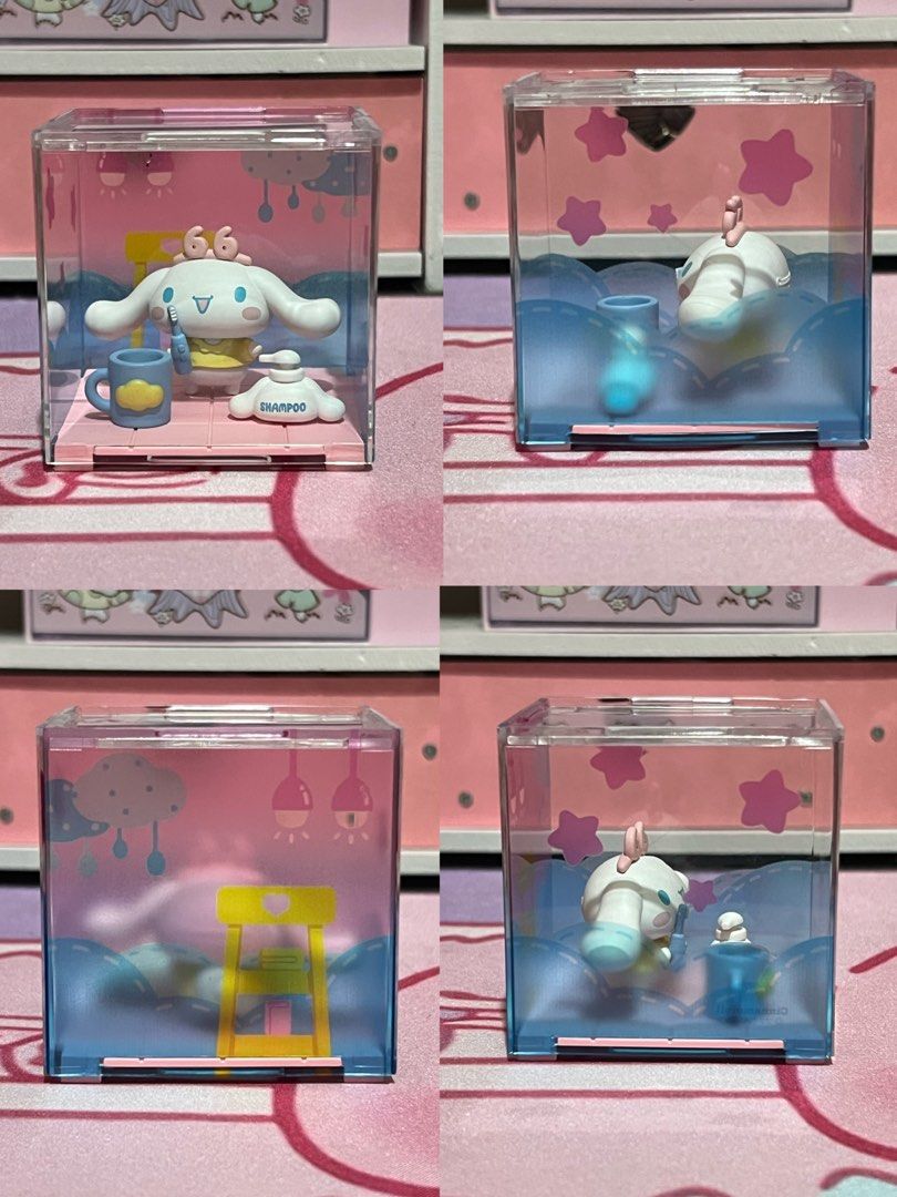Assorted Cinnamoroll Blind Box Figures (Category: Designer & Blind Box Toys) located in Paranaque City. Submitted by robinluvr (Listing ID 1467302080, Image 2). Description: LFB/WTS Cinnamoroll blind box figures for ₱300 each! Take all price is ₱1,100. Some items will be delivered disassembled. See images for details. - all displayed in glass cabinet - moetch and miniso brands - loose items, except for miniso blind box - one acrylic side of the “